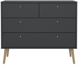 Tvilum Antracitszürke alacsony komód 99x82 cm Bodo - Tvilum