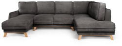 Bonami Selection Szürke kordbársony kinyitható sarokkanapé (jobb oldali-U alakú) Tori - Bonami Selection