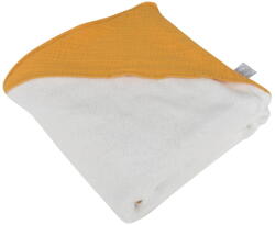 Bébé Douceur Sárga muszlin kapucnis gyerek törölköző 75x75 cm - Bébé Douceur