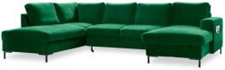 Miuform Lofty Lilly zöld kinyitható U alakú bársony kanapé, bal oldali - Miuform