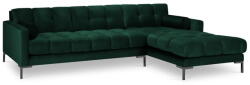 Cosmopolitan Design Bali sötétzöld bársony sarokkanapé, jobb oldali - Cosmopolitan Design