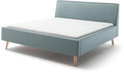 meise.möbel Kék-szürke kárpitozott ágyneműtartós franciaágy ágyráccsal 160x200 cm Frieda - Meise Möbel