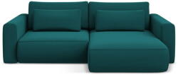 Makamii Türkiz bársony kinyitható-tárolóhelyes sarokkanapé (jobb oldali-heverő résszel) Kapua - Makamii - bonami - 518 480 Ft