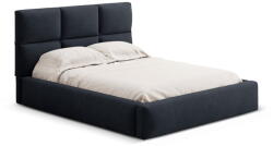 Windsor & Co Sötétkék kárpitozott ágyneműtartós franciaágy ágyráccsal 140x200 cm Libera - Windsor & Co Sofas