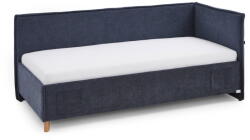 meise.möbel Sötétkék kárpitozott ágyneműtartós sarok gyerekágy ágyráccsal 90x200 cm Fun - Meise Möbel