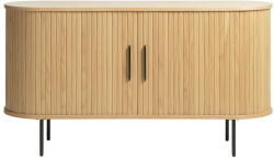 Unique Furniture Natúr színű alacsony komód tolóajtóval, tölgyfa dekorral 140x76 cm Nola - Unique Furniture