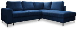 Miuform Sötétkék kordbársony kinyitható sarokkanapé (jobb oldali) Lofty Lilly - Miuform - bonami - 514 242 Ft