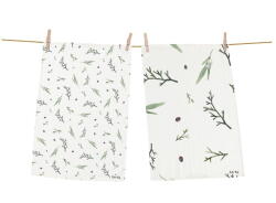 Butter Kings Pamut konyharuha szett karácsonyi mintával, 2 db-os 50x70 cm Delicate Green - Butter Kings