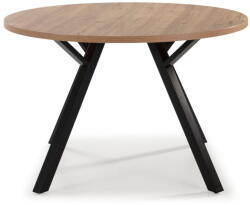 Marckeric Kerek étkezőasztal tölgyfa dekorral ø 120 cm Beni - Marckeric