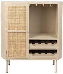 White Label Krémszínű rattan bortartó szekrény, palackok száma 8, 90x100 cm Amaya - White Label