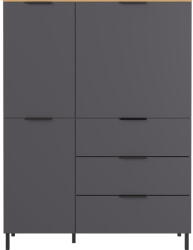 Germania Szürke magas komód tölgyfa dekorral 109x146 cm California - Germania