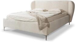 Makamii Bézs kárpitozott franciaágy ágyráccsal 160x200 cm Makana - Makamii
