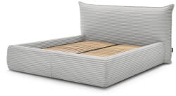 Bobochic Világosszürke kárpitozott ágyneműtartós franciaágy ágyráccsal 160x200 cm Jade - Bobochic Paris