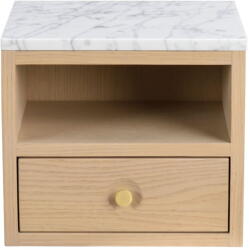 Rowico Natúr színű éjjeliszekrény márvány dekoros asztallappal Whitmore - Rowico - bonami - 71 987 Ft