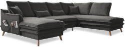 Miuform Sötétszürke kinyitható sarokkanapé (jobb oldali-U alakú) Charming Charlie - Miuform