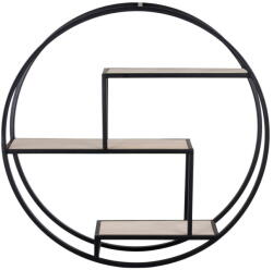 House Nordic Fekete-natúr színű többszintes paulownia fali polc 62 cm Rotterdam - House Nordic