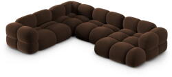 Cosmopolitan Design Sötétbarna bársony sarokkanapé (bal oldali-U alakú) Loretto - Cosmopolitan Design