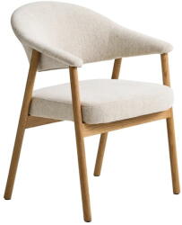 Unique Furniture Krémszínű tölgyfa karfás étkezőfotel szett 2 db-os Elk - Unique Furniture