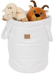 Meowbaby Fehér textil játéktároló kosár ø 39x50 cm - Meowbaby