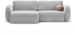 Cosmopolitan Design Világosszürke bársony kinyitható-tárolóhelyes sarokkanapé Tonale - Cosmopolitan Design