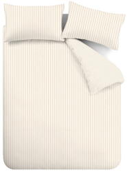 Catherine Lansfield Bézs-krémszínű kétszemélyes-hosszabbított flanel ágyneműhuzat 230x220 cm Stripe - Catherine Lansfield