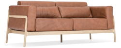GAZZDA Fawn konyakbarna kanapé bivalybőrből, tömör tölgyfa szerkezettel, 180 cm - Gazzda