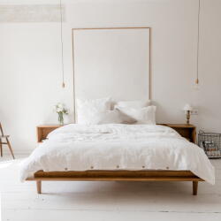 Linen Tales Fehér kétszemélyes lenkeverék ágyneműhuzat 200x200 cm - Linen Tales