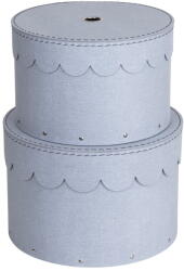 Bigso Világosszürke fedeles karton tárolódoboz szett 2 db-os ø 26x17, 5 cm Wilma - Bigso Box of Sweden