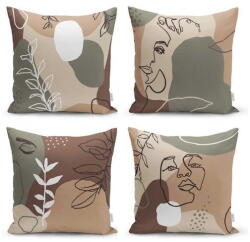 Minimalist Cushion Covers Drawing Face 4 db párnahuzat, 43 x 43 cm - Minimalist Cushion Covers