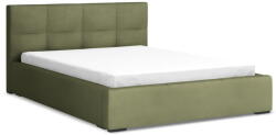 Makamii Zöld bársony kárpitozott ágyneműtartós franciaágy ágyráccsal 140x200 cm Hiko - Makamii