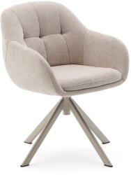 Kave Home Bézs kárpitozott karfás étkezőfotel Dorina - Kave Home