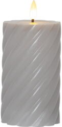 Star Trading Flamme Swirl szürke LED viaszgyertya, magasság 15 cm - Star Trading