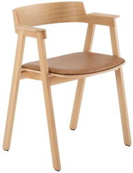 GAZZDA Barna-natúr színű bőr karfás étkezőszék Flip - Gazzda