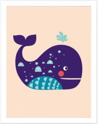 Wallity Gyerekszoba kép 24x29 cm Whale - Wallity