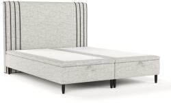 Maison de Reve Világosszürke kárpitozott ágyneműtartós franciaágy 200x200 cm Musca - Maison de Rêve