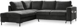 Miuform Sötétszürke bársony kinyitható sarokkanapé (bal oldali) Lofty Lilly - Miuform