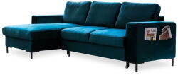 Miuform Petróleumkék bársony kinyitható sarokkanapé (bal oldali) Lofty Lilly - Miuform - bonami - 390 140 Ft