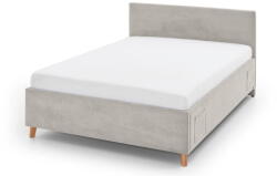 meise.möbel Bézs kárpitozott ágyneműtartós gyerekágy ágyráccsal 120x200 cm Cool - Meise Möbel