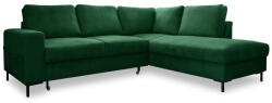 Miuform Sötétzöld kordbársony kinyitható sarokkanapé (jobb oldali) Lofty Lilly - Miuform - bonami - 540 592 Ft