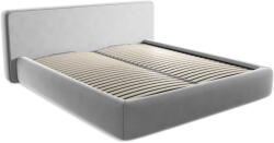 Makamii Szürke kárpitozott ágyneműtartós franciaágy ágyráccsal 180x200 cm Kiana - Makamii