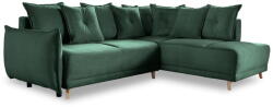 Miuform Zöld kordbársony kinyitható sarokkanapé (jobb oldali) Lazy Lukka - Miuform