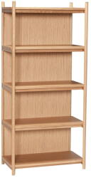 Hübsch Natúr színű könyvespolc tölgyfa dekorral 75x162 cm Heritage - Hübsch