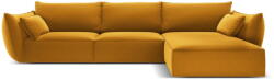 Mazzini Sofas Mustársárga bársony sarokkanapé (jobb oldali-heverő résszel) Vanda - Mazzini Sofas - bonami - 747 120 Ft