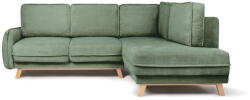 Bonami Selection Világoszöld kordbársony kinyitható sarokkanapé (jobb oldali) Tori - Bonami Selection