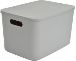 Homéa Szürke fedeles műanyag tárolódoboz 35, 5x25, 5x23 cm - Homéa