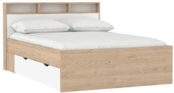 Tvilum Natúr színű ágyneműtartós franciaágy ágyrács nélkül 140x200 cm tölgyfa dekorral Ikast - Tvilum