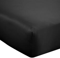 Catherine Lansfield Fekete gumis szatén lepedő 150x200 cm Silky Soft - Catherine Lansfield