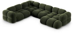 Cosmopolitan Design Zöld bársony sarokkanapé (bal oldali-U alakú) Loretto - Cosmopolitan Design