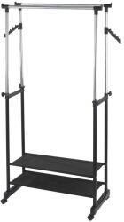 Wenko Fekete fém teleszkópos-gurulós ruhatartó állvány All In - Wenko