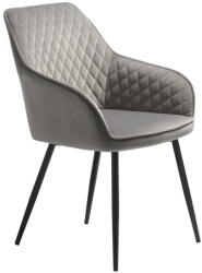 Unique Furniture Világosszürke kárpitozott karfás étkezőfotel Milton - Unique Furniture